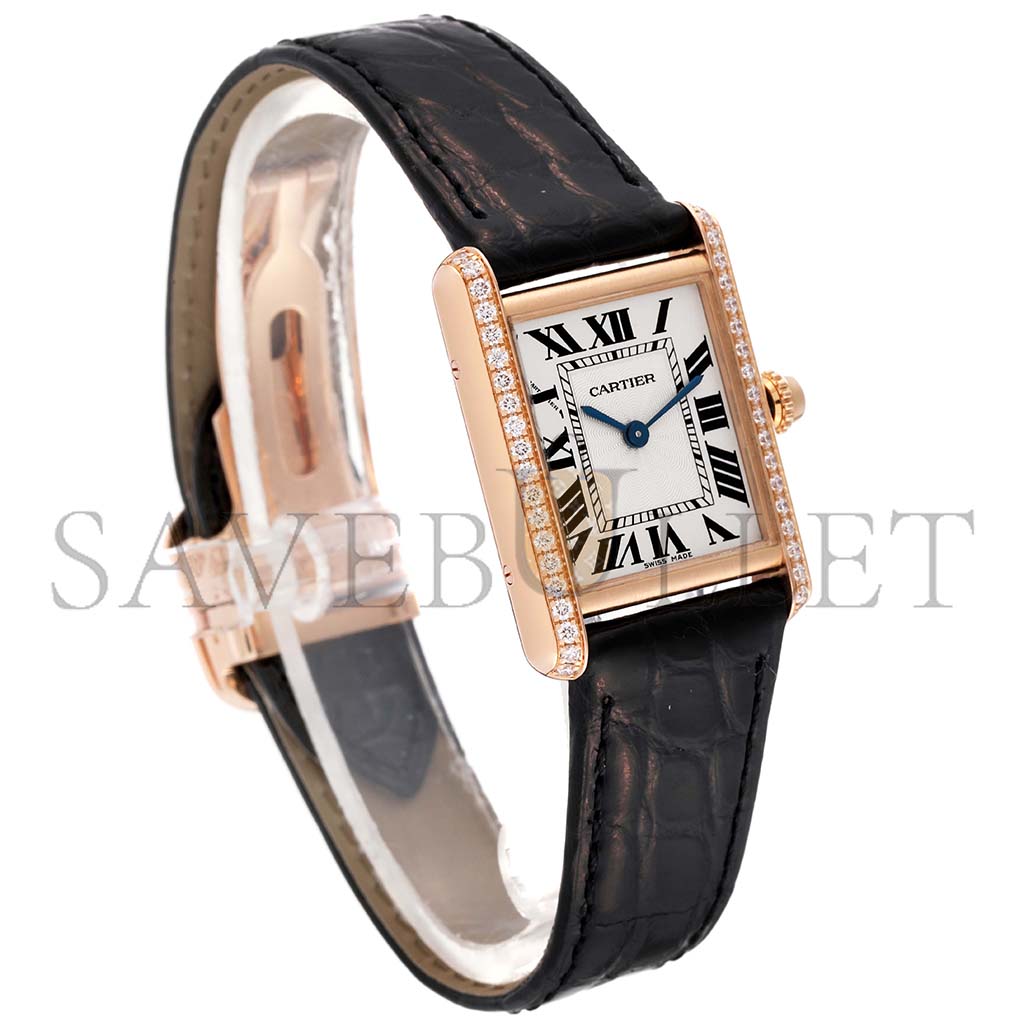 CARTIER TANK LOUIS ROSE GOLD DIAMOND LADIES WATCH WJTA0010